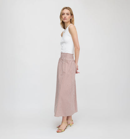 The Delphine Nap Skirt - Cognac Gingham
