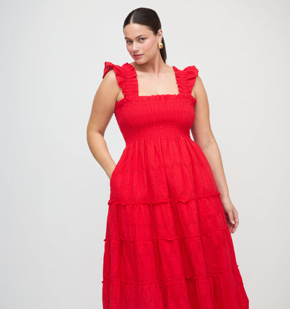The Ellie Nap Dress - Cherry Trellis Broderie
