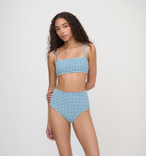 The Juno Bikini Set - Lagoon Gingham