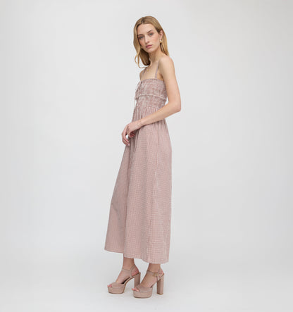The Larissa Nap Dress - Cognac Gingham