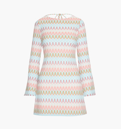 The Nathalie Dress - White Multi Smooth Shimmer Knit