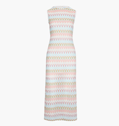 The Taytum Dress - White Multi Smooth Shimmer Knit