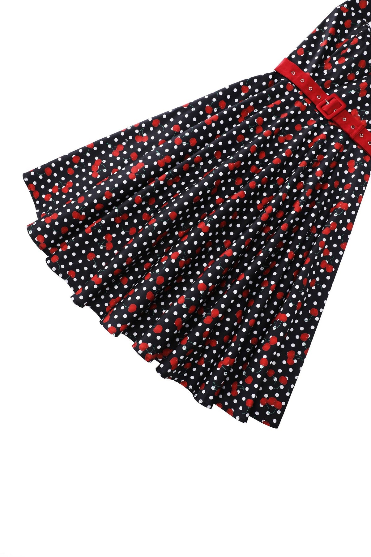 Daisy Rockabilly Cherry Halter Dress in Black/Red
