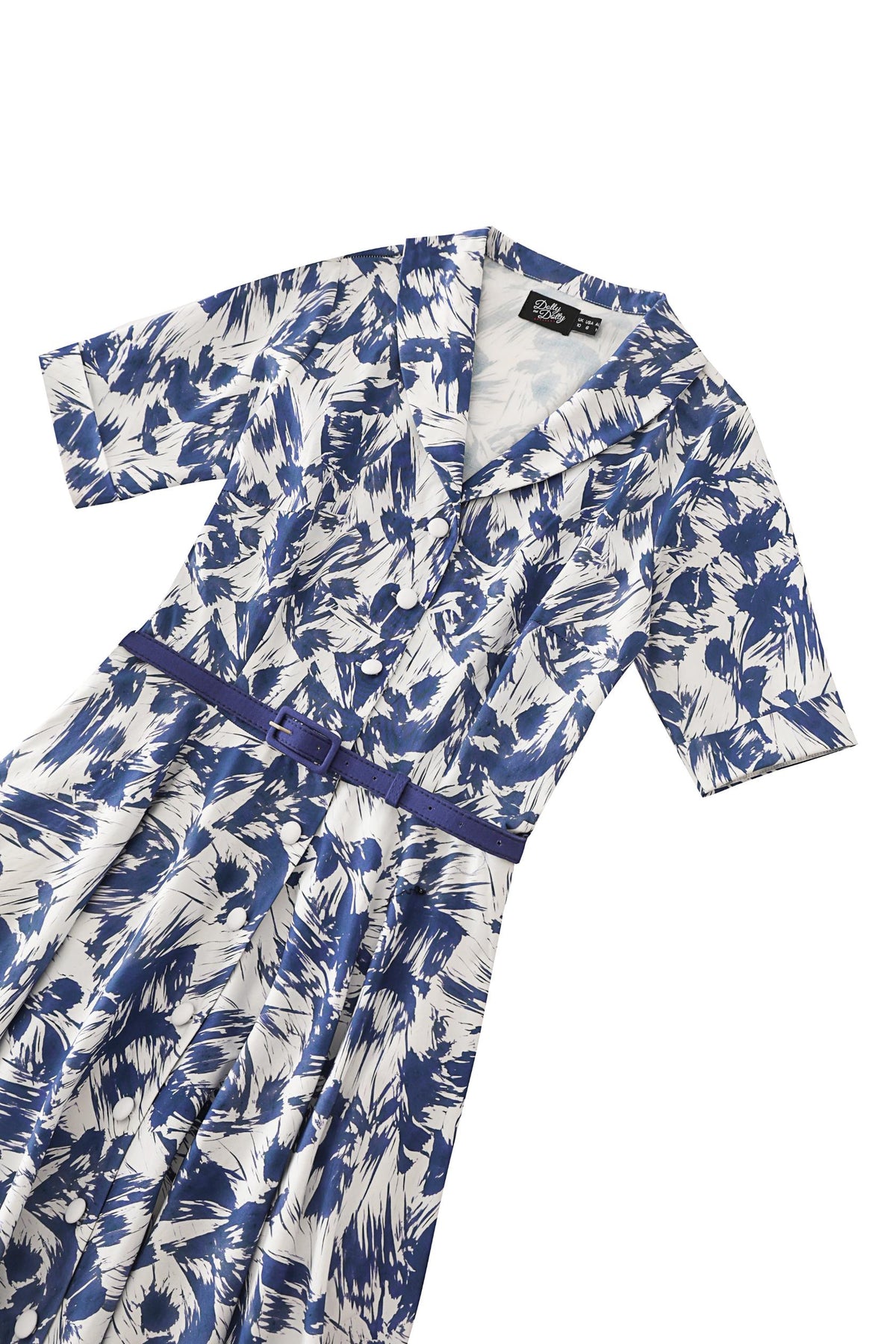 Mollie White Abstract Full Circle Shirt Dress
