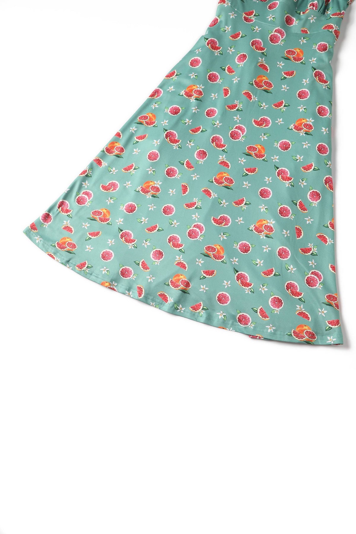 Janice Green Grapefruit Petal Sleeved Tea Dress