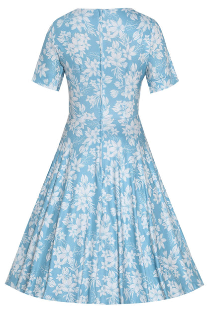 Brenda Blue Floral A-line Dress
