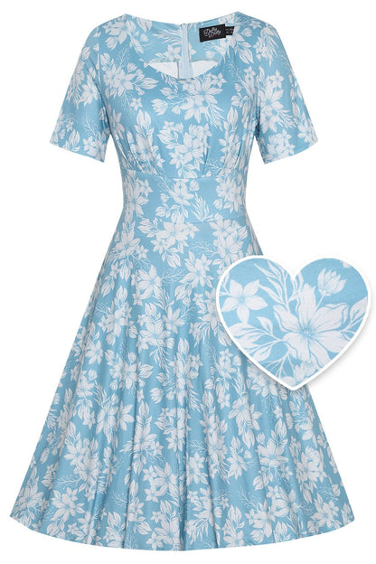 Brenda Blue Floral A-line Dress