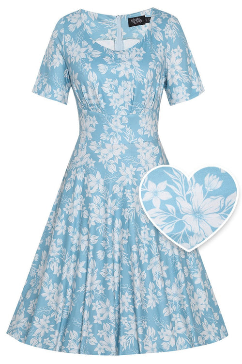 Brenda Blue Floral A-line Dress