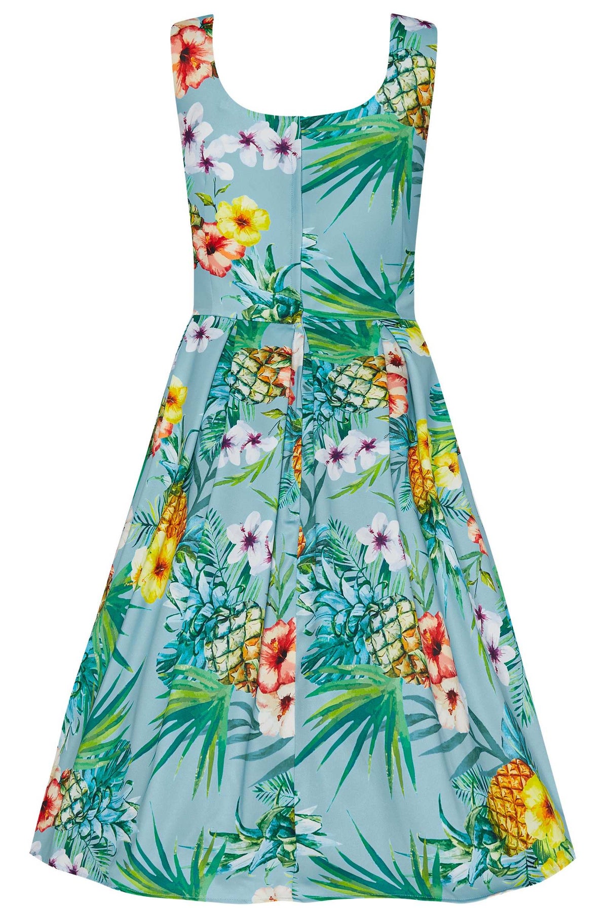 Amanda Blue Tropical Swing Dress