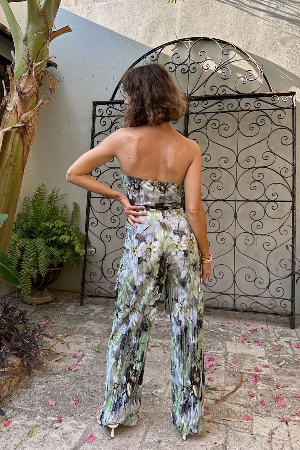 Verbena Plisse Strapless Jumpsuit