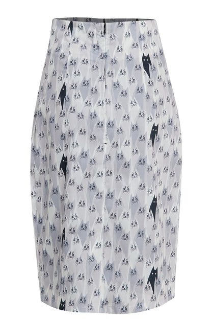 Falda White Cat Wiggle Skirt