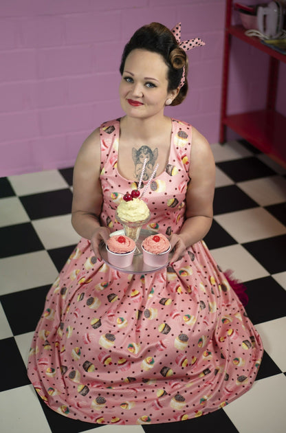 Amanda Pink Cupcake Swing Dress