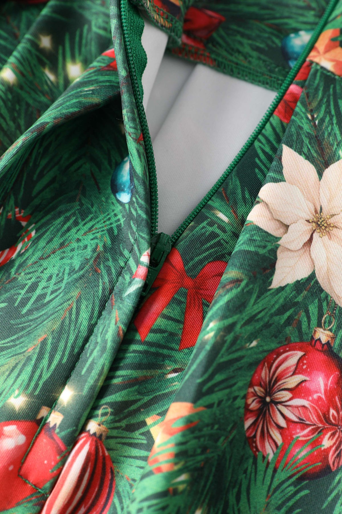 Aisley Green Christmas Tree Decorations Midi Skirt