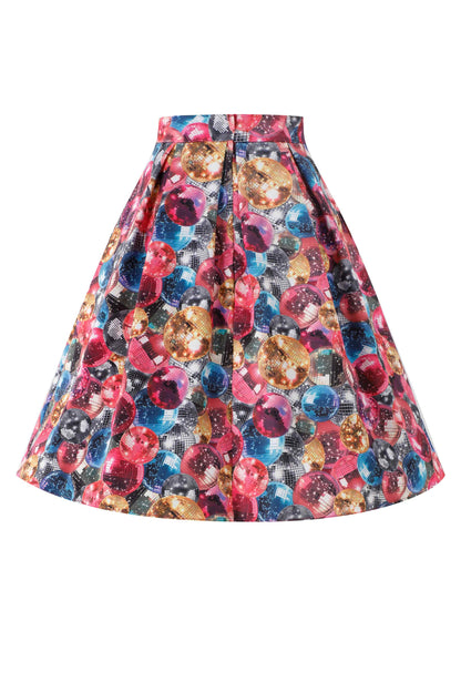 Aisley Disco Ball Pleated Midi Skirt