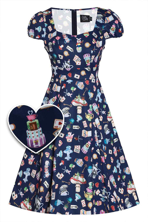Claudia Alice In Wonderland Sleeved Dress