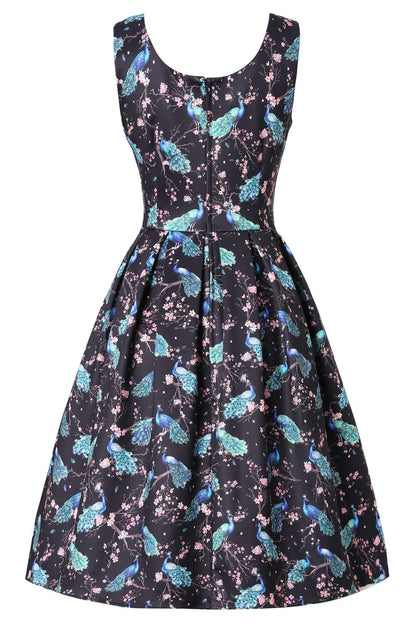Amanda Peacock Swing Dress In Dark Blue