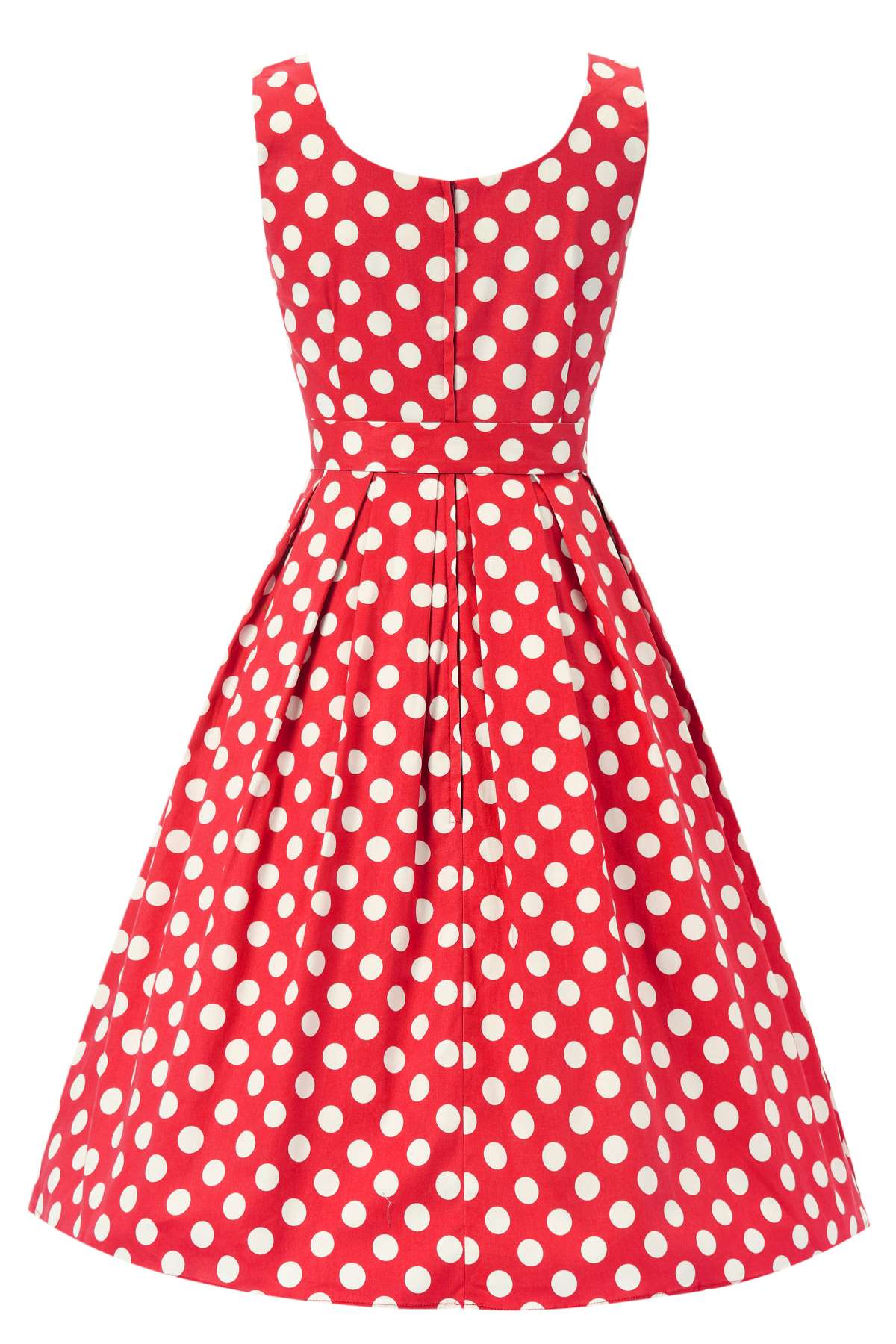 Amanda Polka Dot Flared Dress In Red