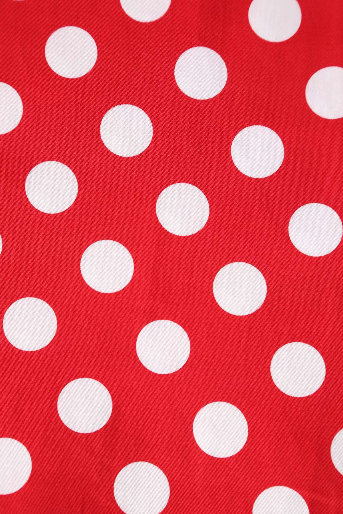 Amanda Polka Dot Flared Dress In Red