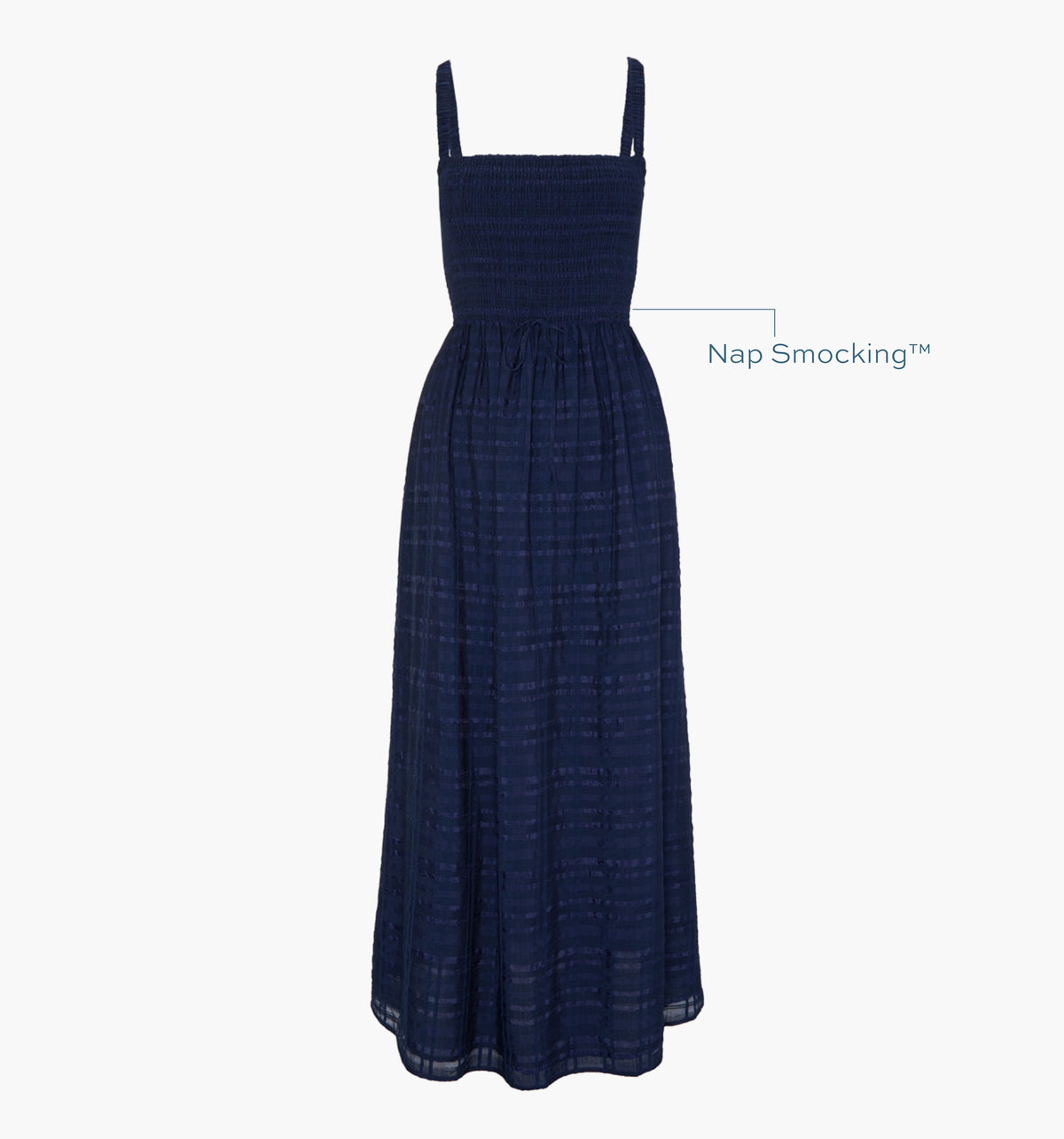 The Anita Nap Dress - Navy Sheer Plaid