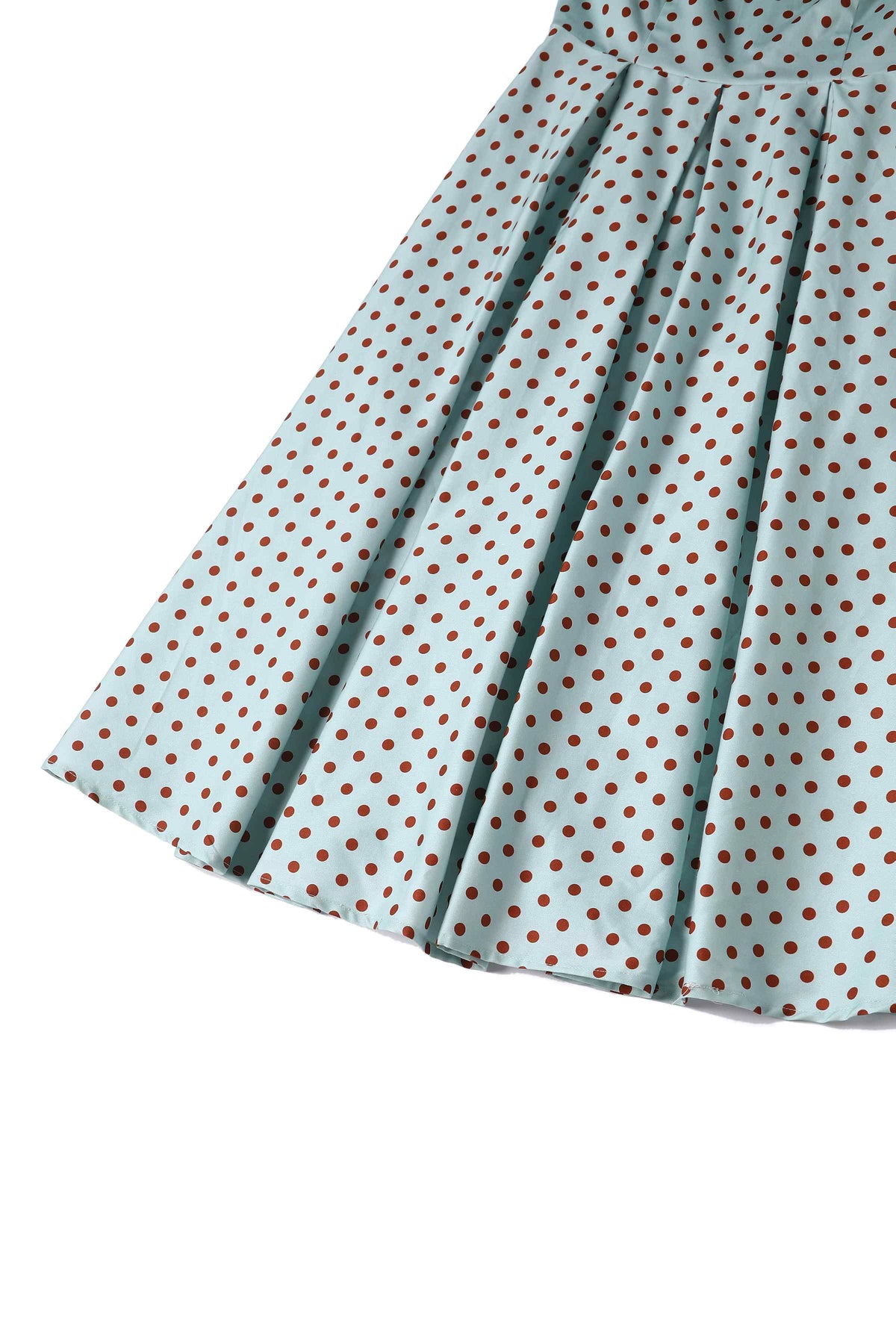 Lily Baby Blue Off-Shoulder Dress with Red Polka Dots