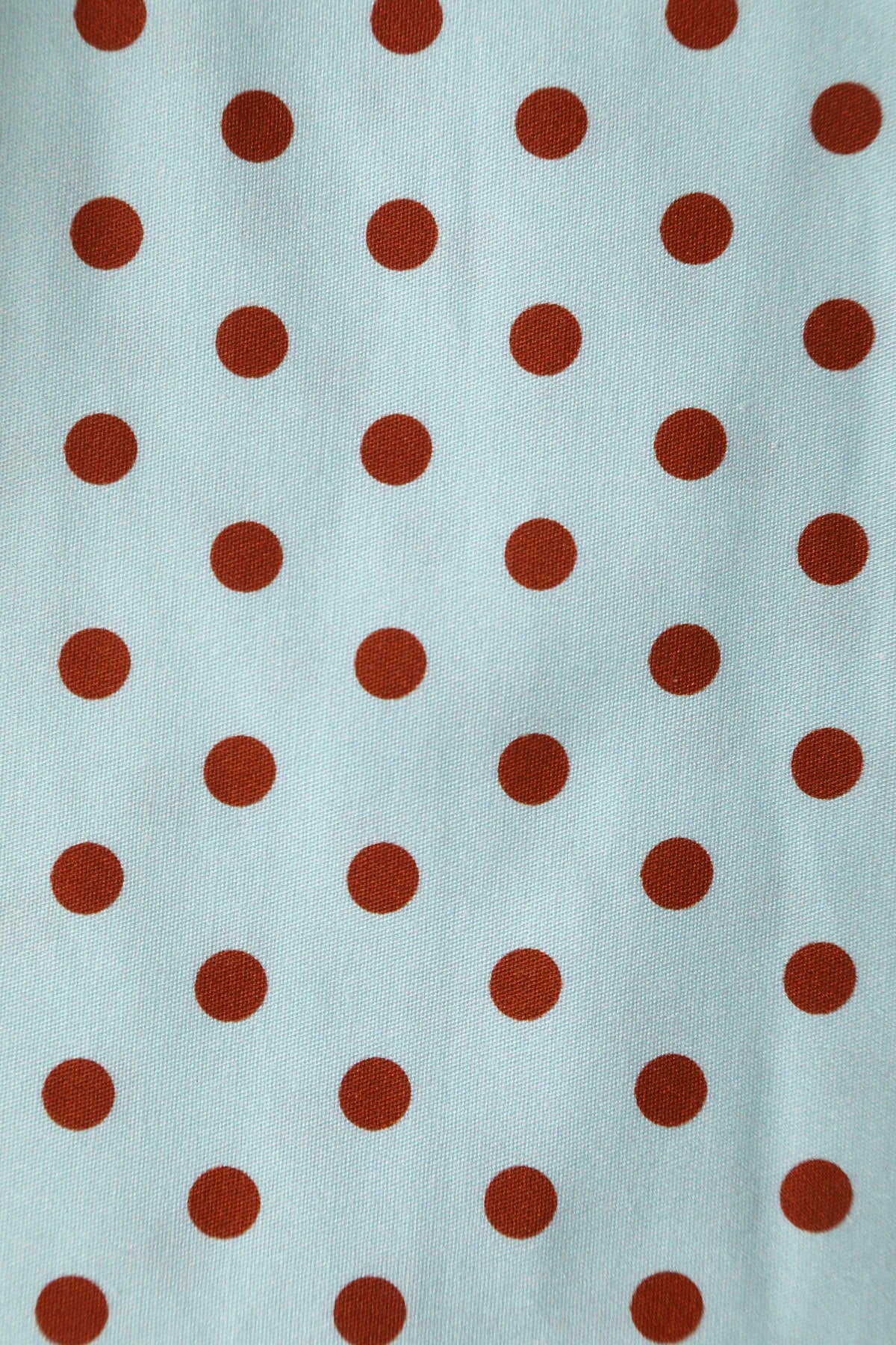 Lily Baby Blue Off-Shoulder Dress with Red Polka Dots