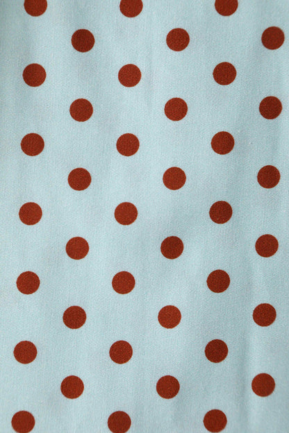 Lily Baby Blue Off-Shoulder Dress with Red Polka Dots