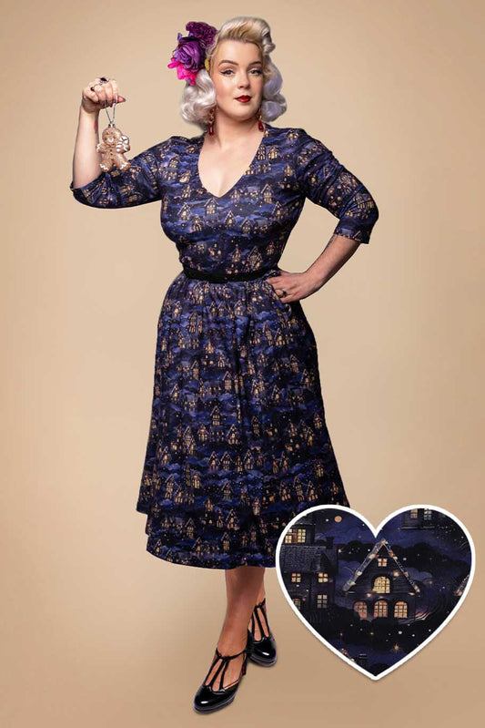 Billie Purple Christmas Eve Flared Dress
