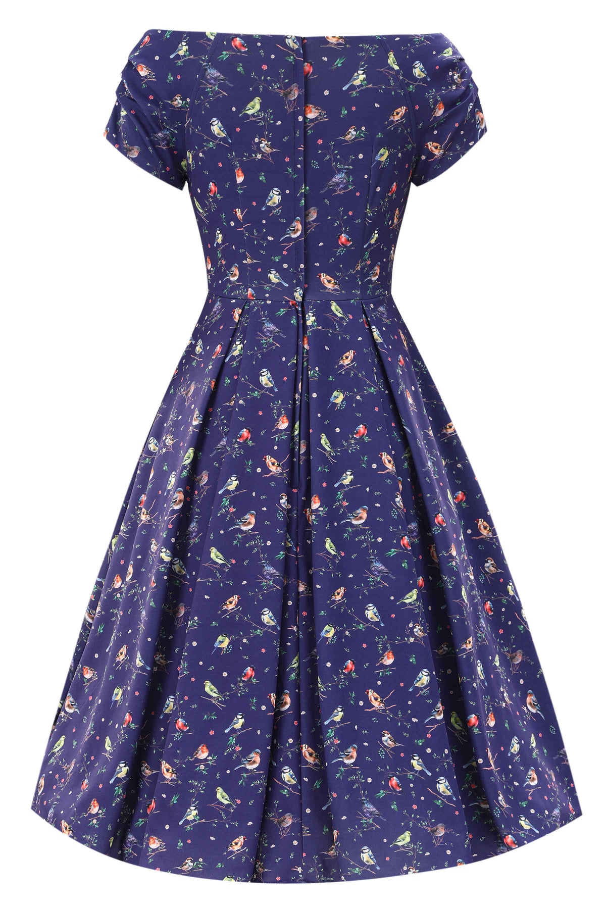 Lily Bird Garden Off Shoulder Dress In Navy Blue