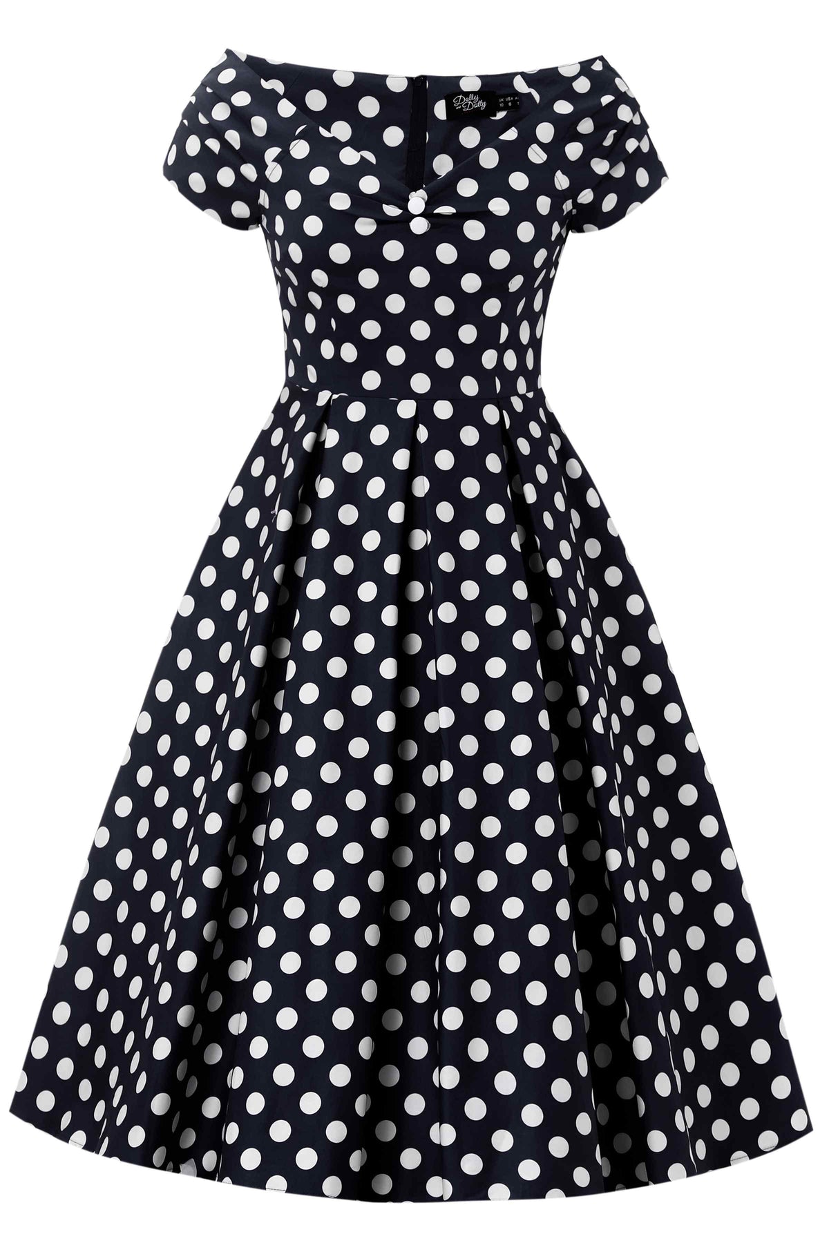 Lily Black Polka Dot Off Shoulder Dress