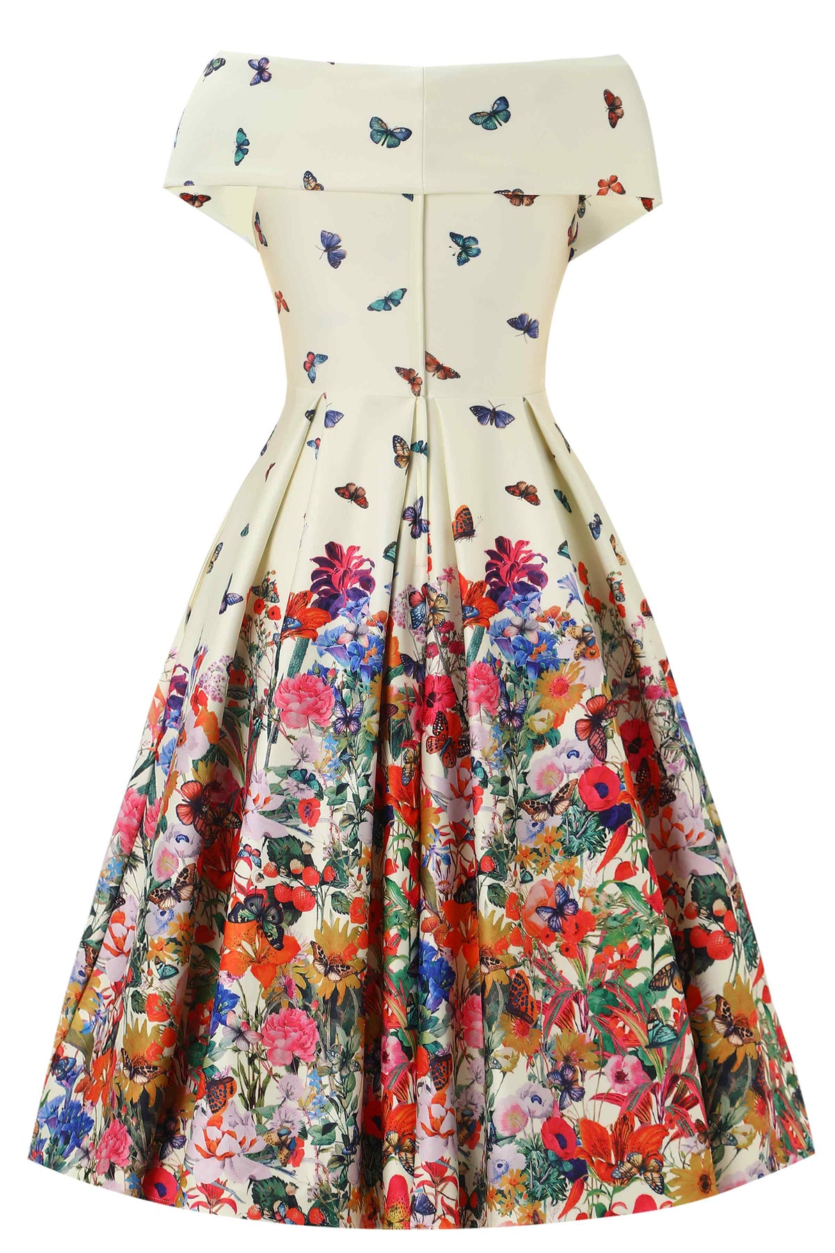 Beverly Butterfly Garden Off Shoulder Dress
