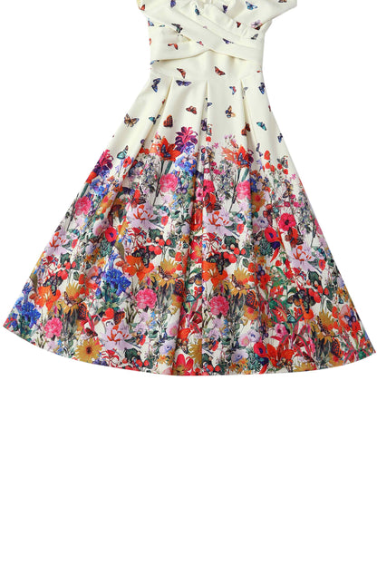 Beverly Butterfly Garden Off Shoulder Dress