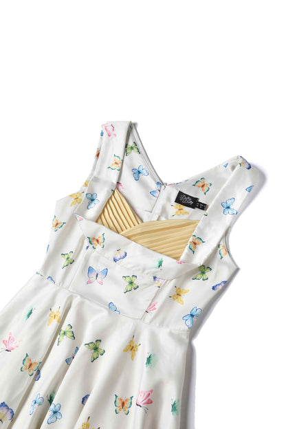 Grace Buttterfly Garden Pleated Bust Dress