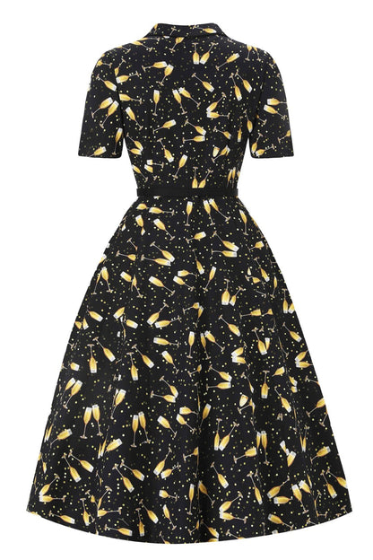 Mabel Celebration Champagne Midi Shirt Dress