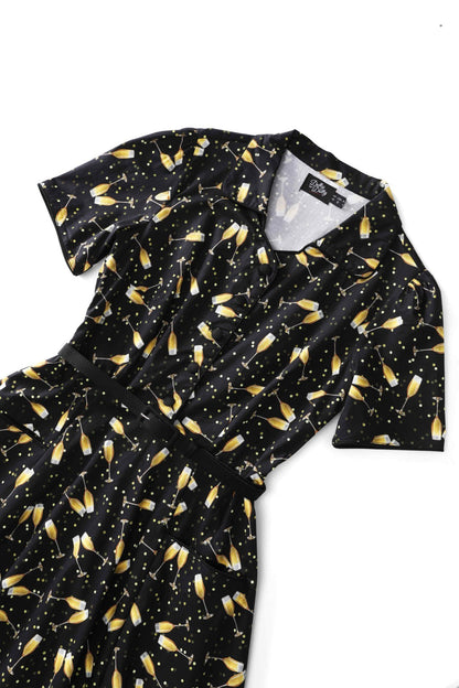 Mabel Celebration Champagne Midi Shirt Dress