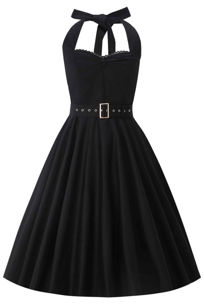 Daisy Classic Black Halter Dress