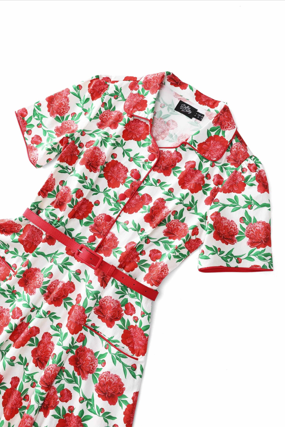 Mabel Vintage Rose Midi Shirt Dress