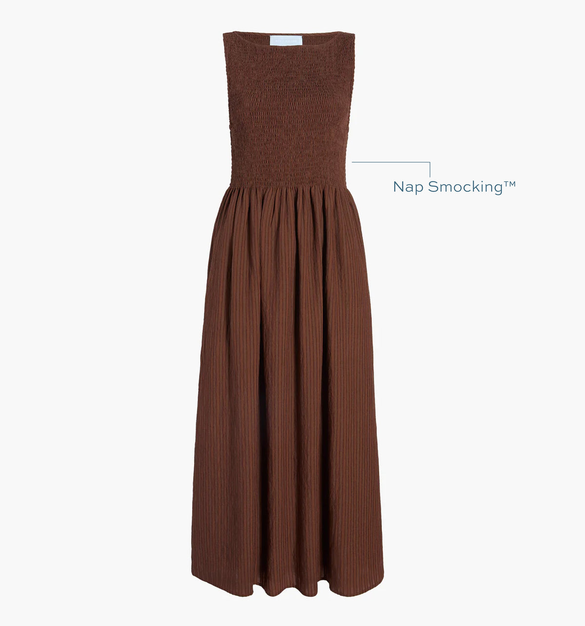The Cosima Nap Dress - Chocolate Tonal Seersucker