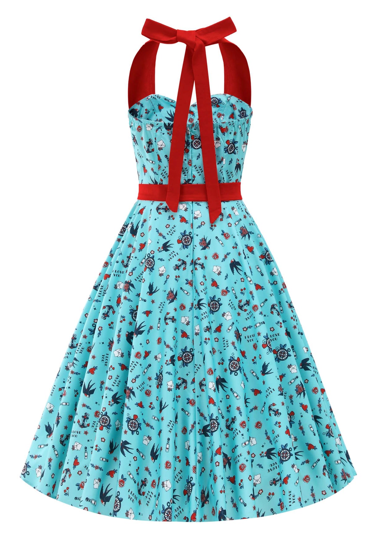 Daisy Rockabilly Nautical Tattoo Halter Dress