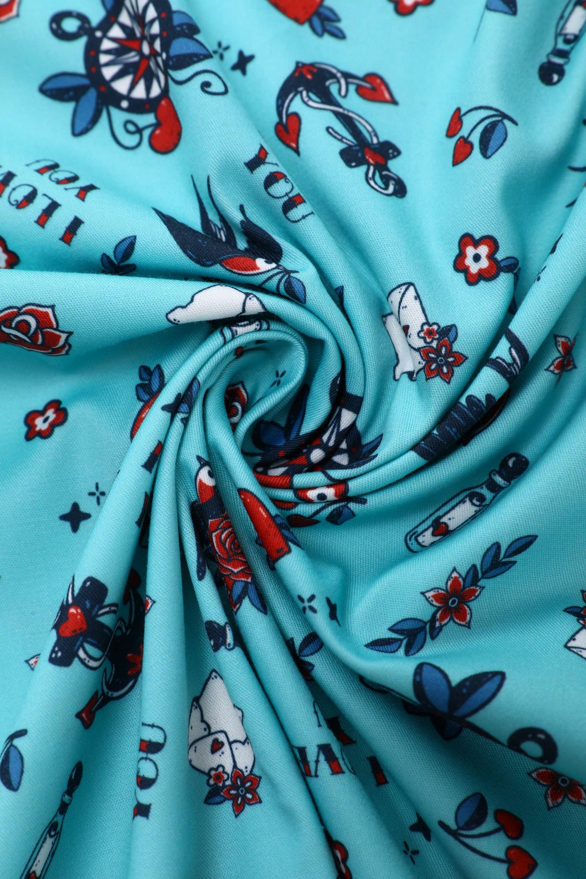 Daisy Rockabilly Nautical Tattoo Halter Dress