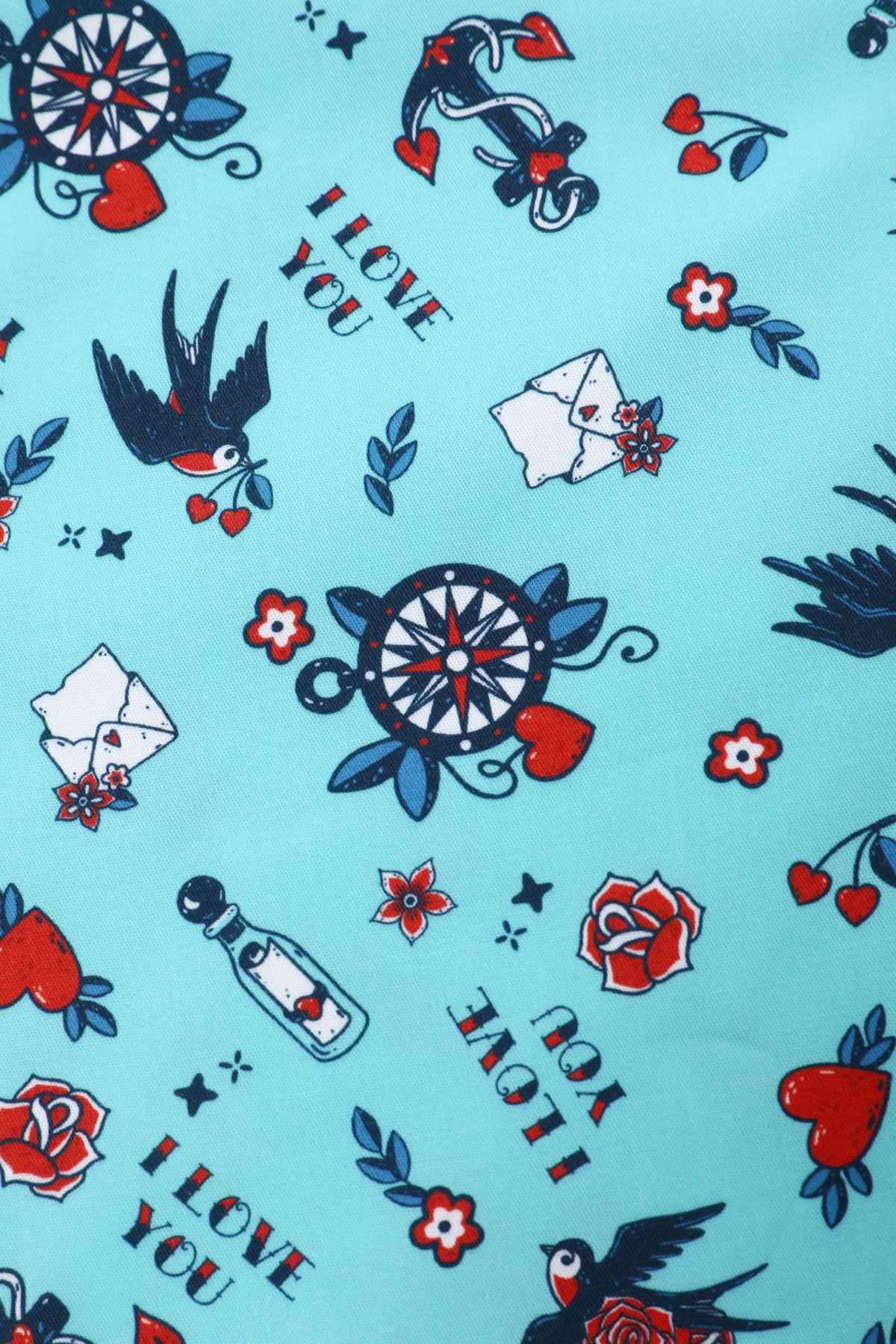 Daisy Rockabilly Nautical Tattoo Halter Dress