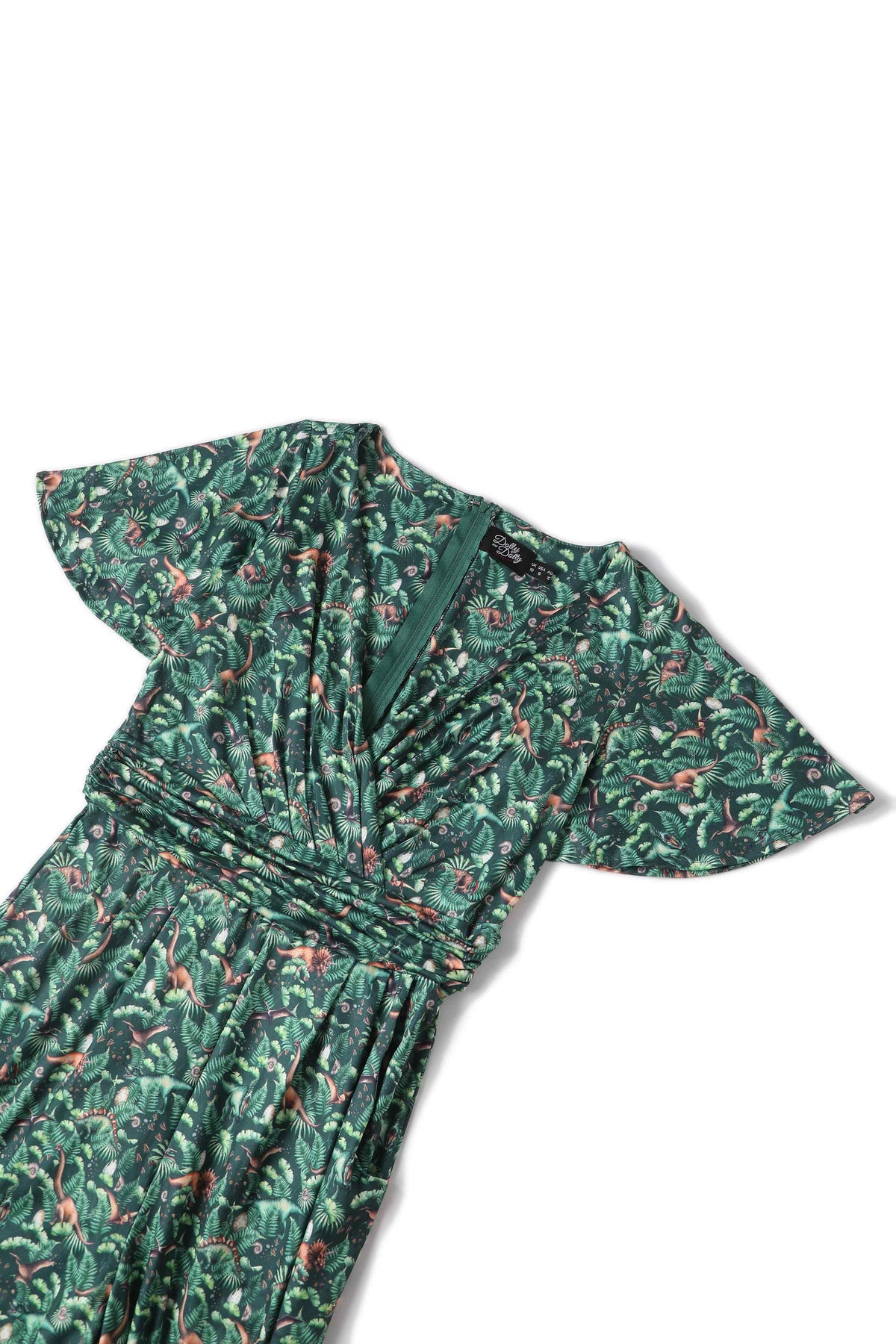 Esther Dinosaur Forest Jumpsuit In Green