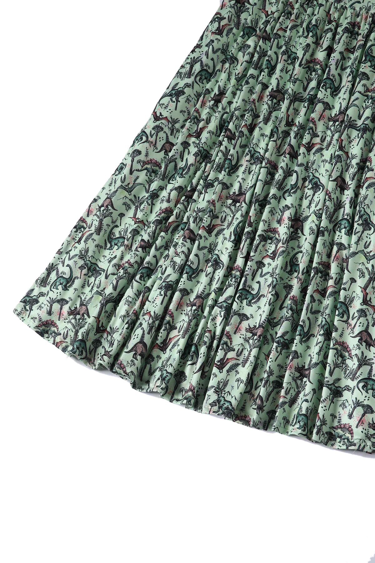 Billie Dinosaur Light Green Long Sleeved Dress