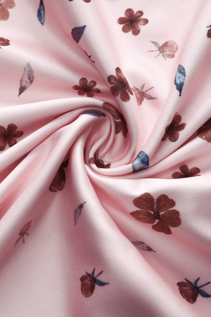 Aisley Falling Flower Box Pleated Skirt In Pink