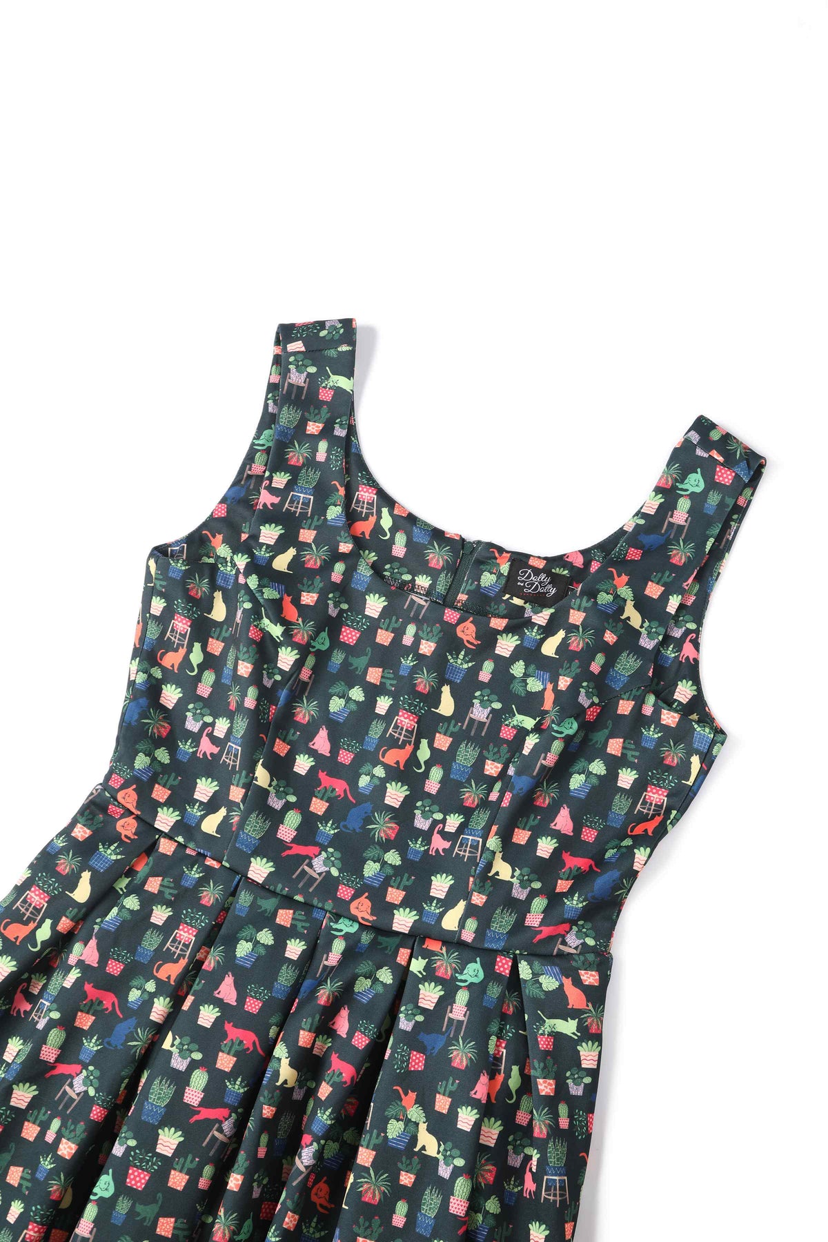 Amanda Green Cat & Plant Swing Dress