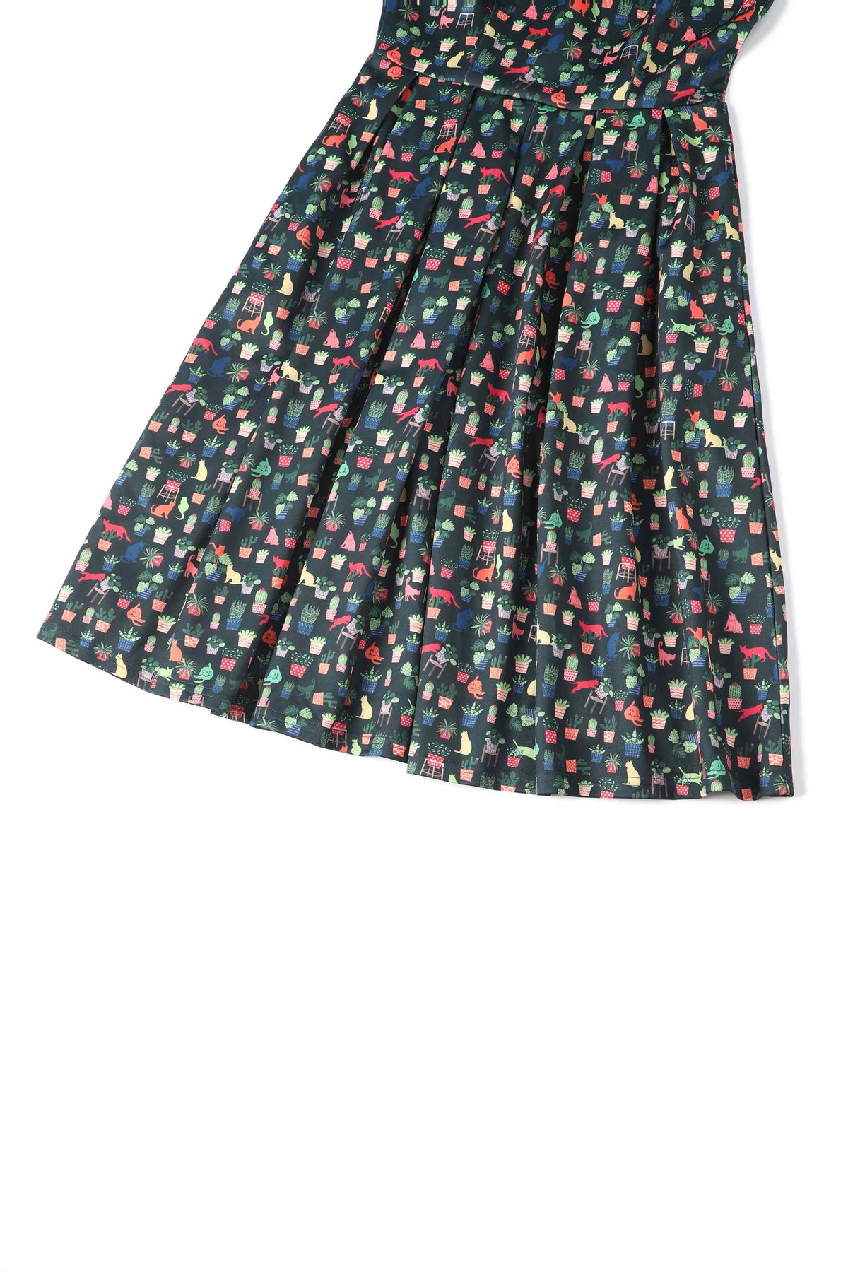 Amanda Green Cat & Plant Swing Dress