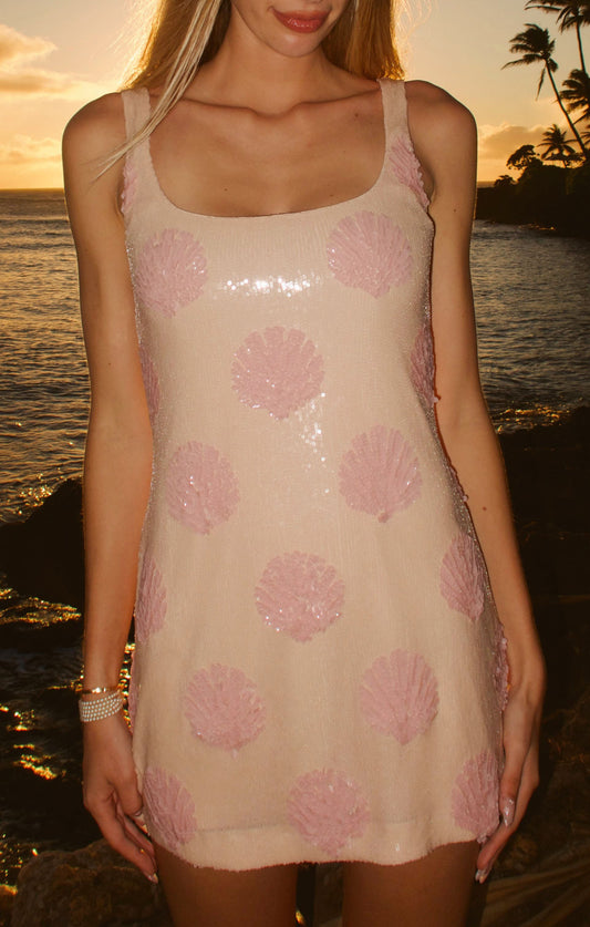 Lets Go Mini Dress ~ Shell Sequins