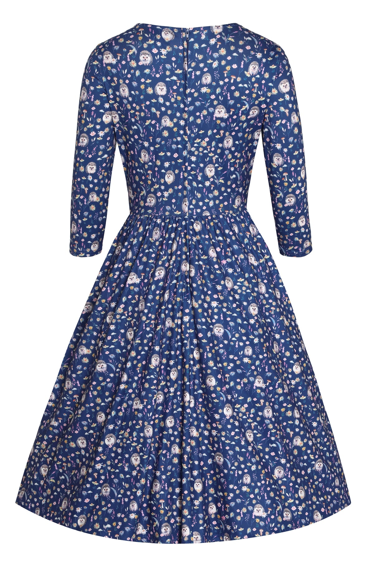 Billie Purple Hedgehog & Mushroom Print Dress