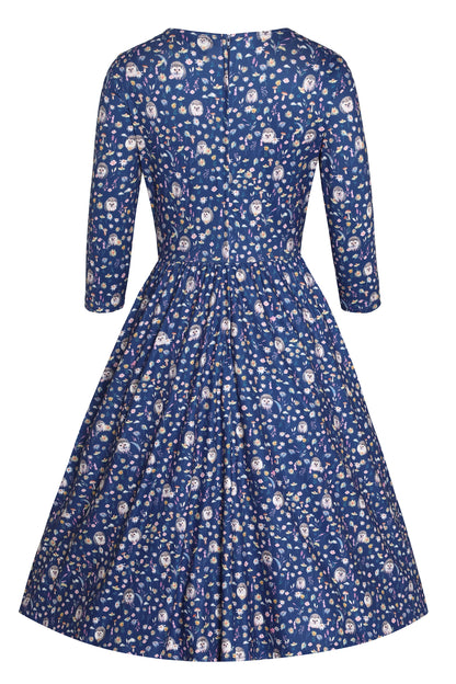 Billie Purple Hedgehog & Mushroom Print Dress