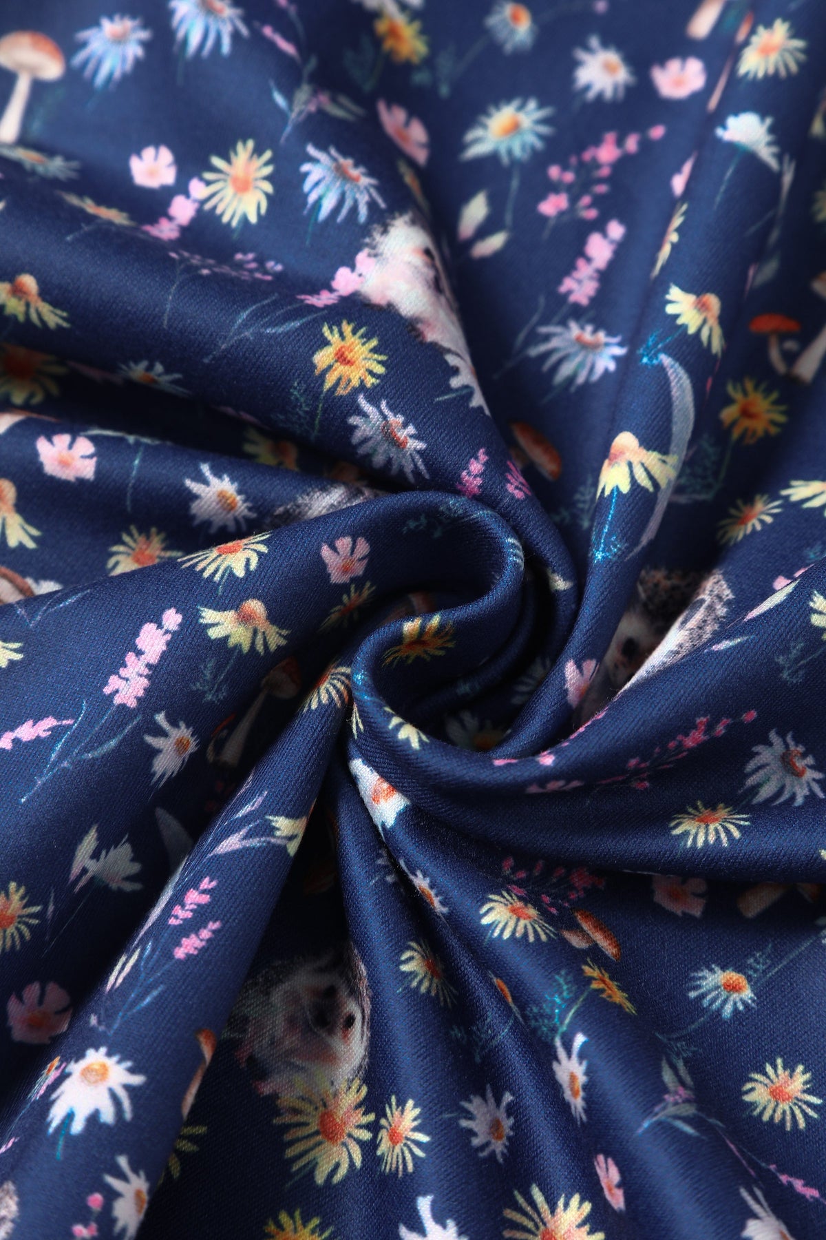 Billie Purple Hedgehog & Mushroom Print Dress