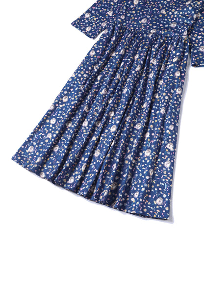 Billie Purple Hedgehog & Mushroom Print Dress